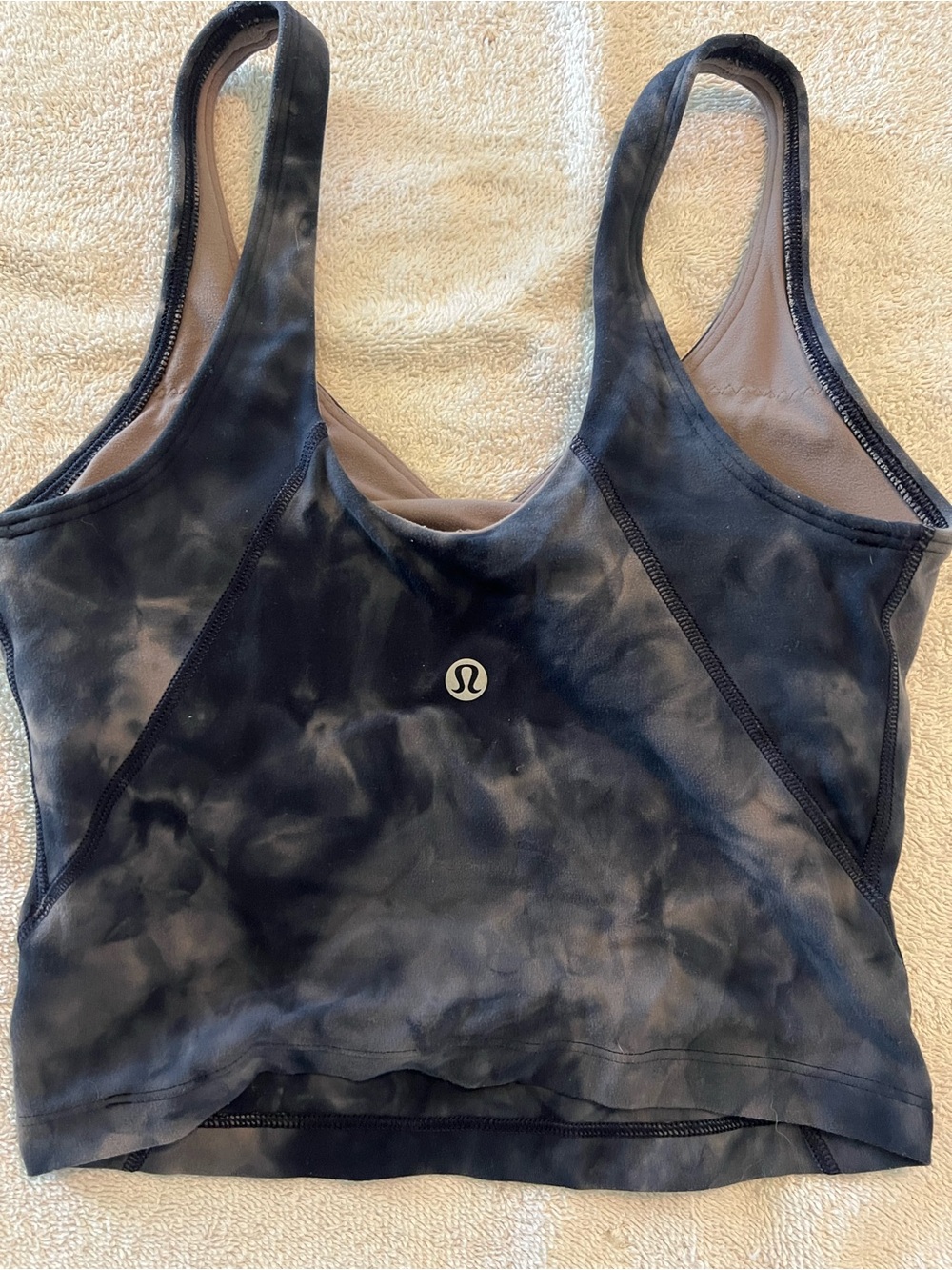 Lululemon Black Tie-Dye Scoop Sports Bra Size 0